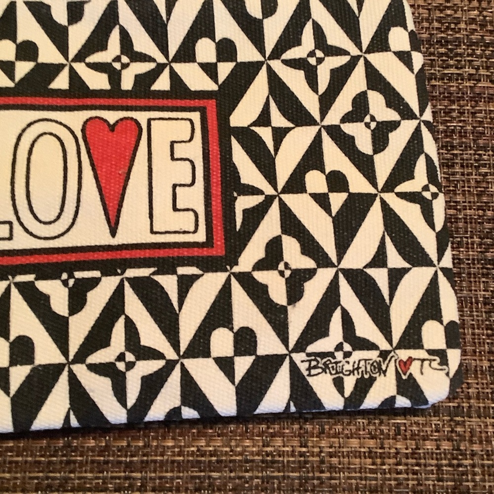 Brighton Black and White Clutch with Red Heart Accent - Picture 2 of 5